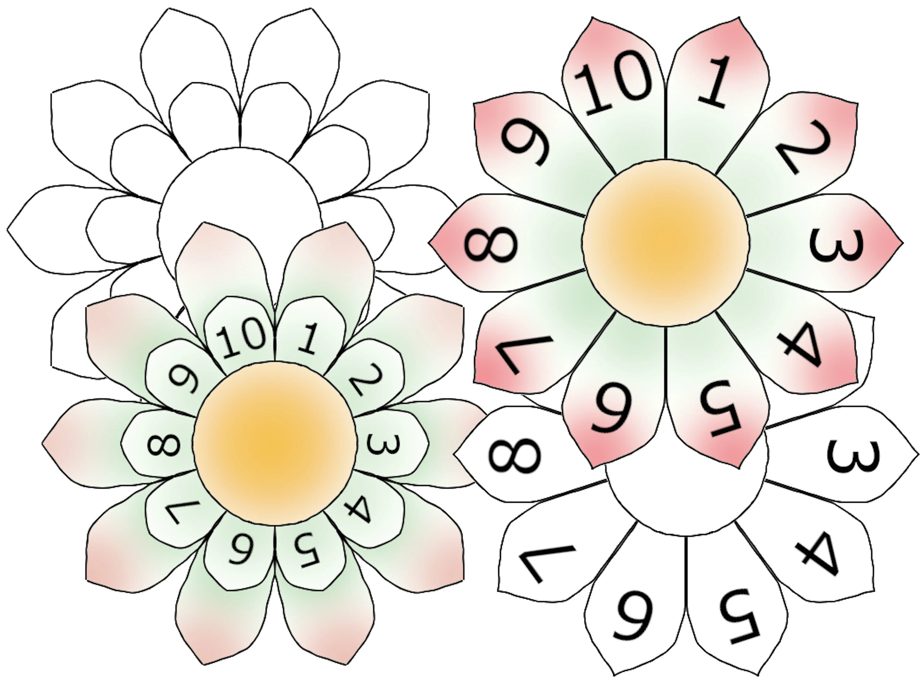 Colorful flower multiplication worksheet designed for third graders