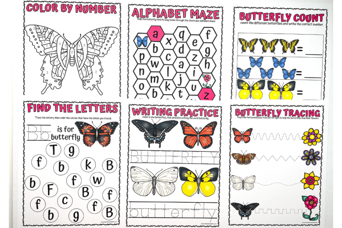 Fly, Butterfly, Fly! worksheet for Pre-K geometry skills Butterflies tracing curved lines to learn geometry concepts