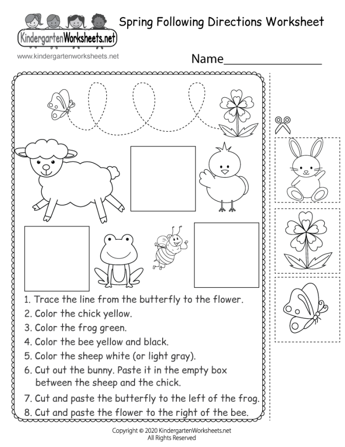 Educational coloring activity to enhance reading skills in young learners Coloring worksheet for kindergarten students focusing on following directions