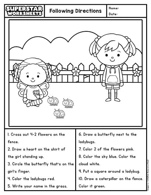 Engaging activity for young learners to enhance their reading and coloring skills Coloring worksheet designed to teach kindergarten students how to follow directions creatively