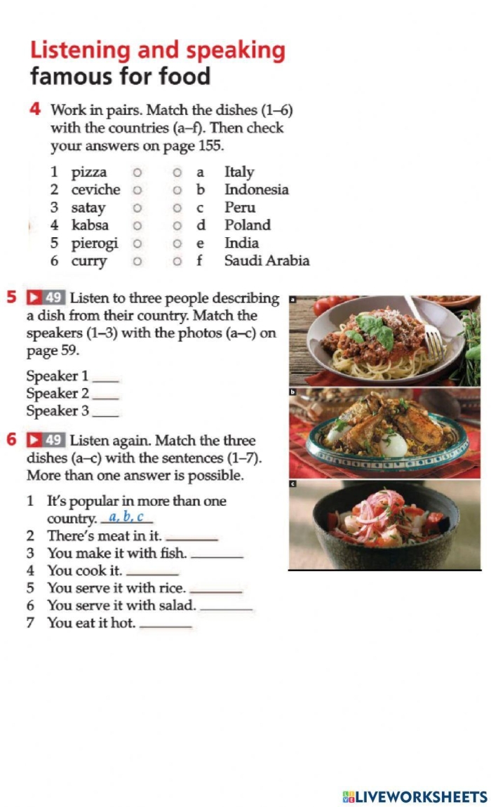 Creative activity image for children to learn about food geography through mapping Food Map worksheet for second graders featuring edible exports and local resources