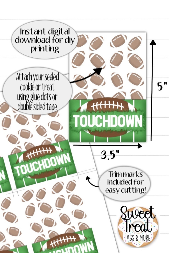 Worksheet image showcasing a fun football cookie measurement activity for division skills Football-themed measurement worksheet for third graders measuring cookie sizes