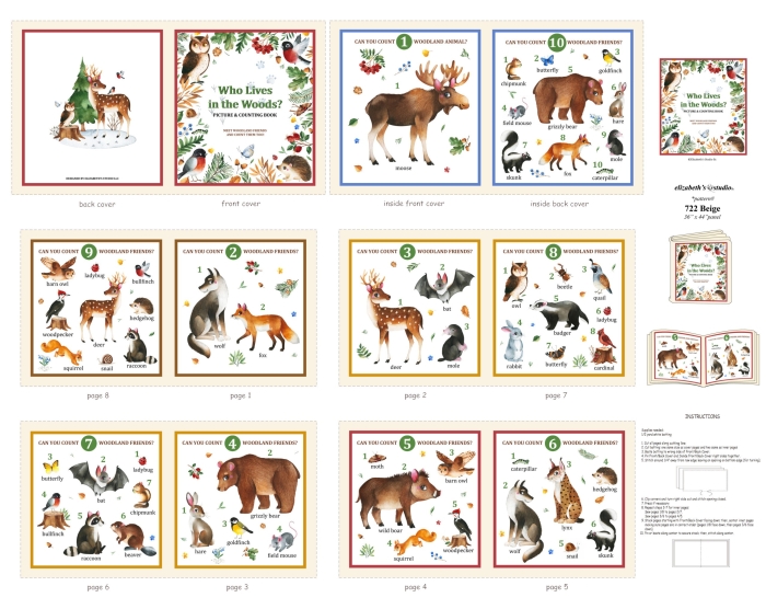 Worksheet featuring the "Who Lives in the Woods?" matching activity for kindergarten kids