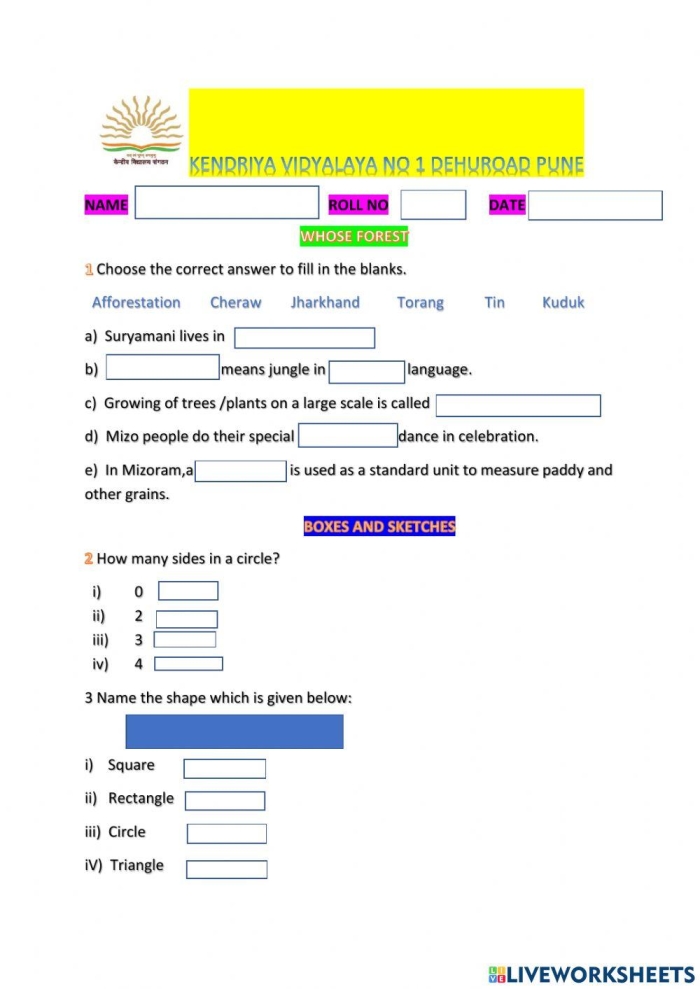 Kindergarten worksheet featuring forest animals to help children practice matching skills