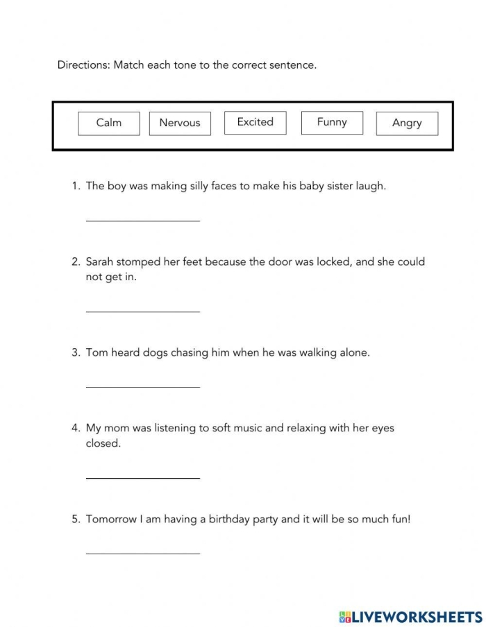 Writing With a Formal Tone Practice Exercise for Middle School Students Sixth grade student completing a formal tone writing worksheet with examples of informal versus formal language