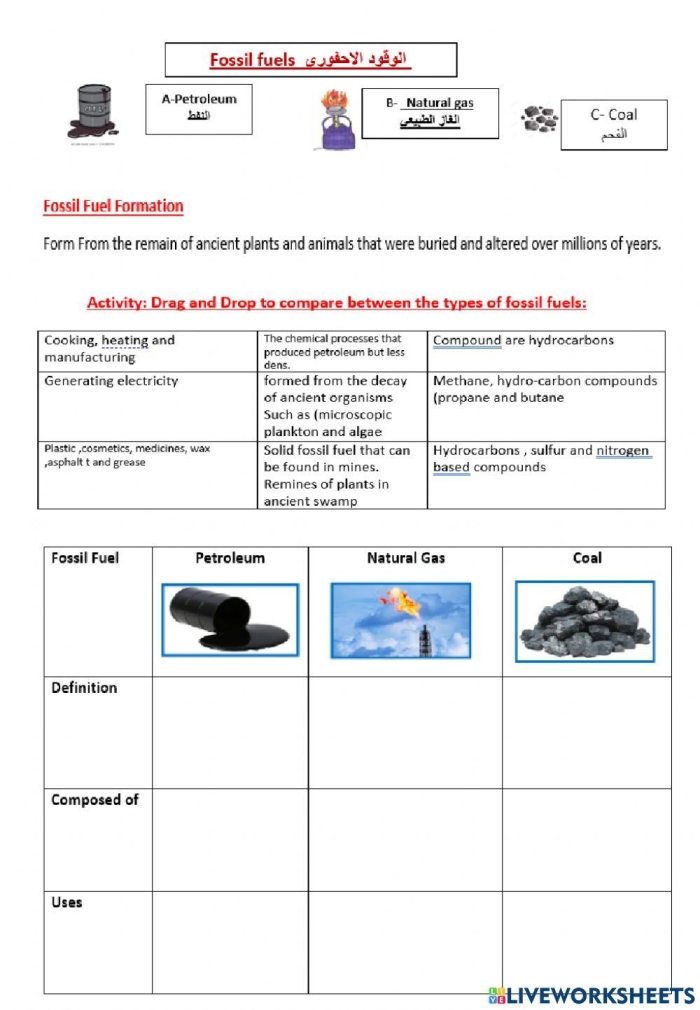 Human Impact Fossil Fuels Sixth Grade History Worksheet Sixth grade students completing a research worksheet on the environmental effects of fossil fuels