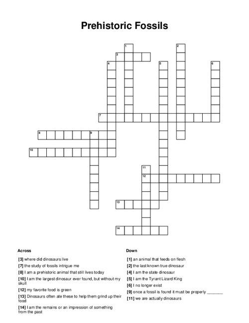 Third grade students solving a fossils and extinct animals crossword puzzle worksheet for life science
