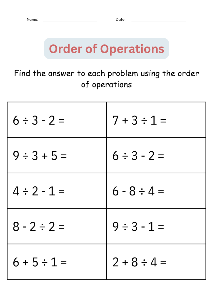 Colorful Four in a Row worksheet featuring mixed math operations for third graders