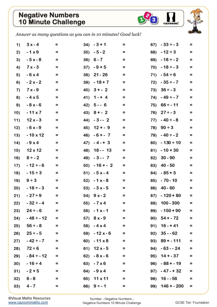 Worksheet featuring the Four in a Row mixed operations game for third graders