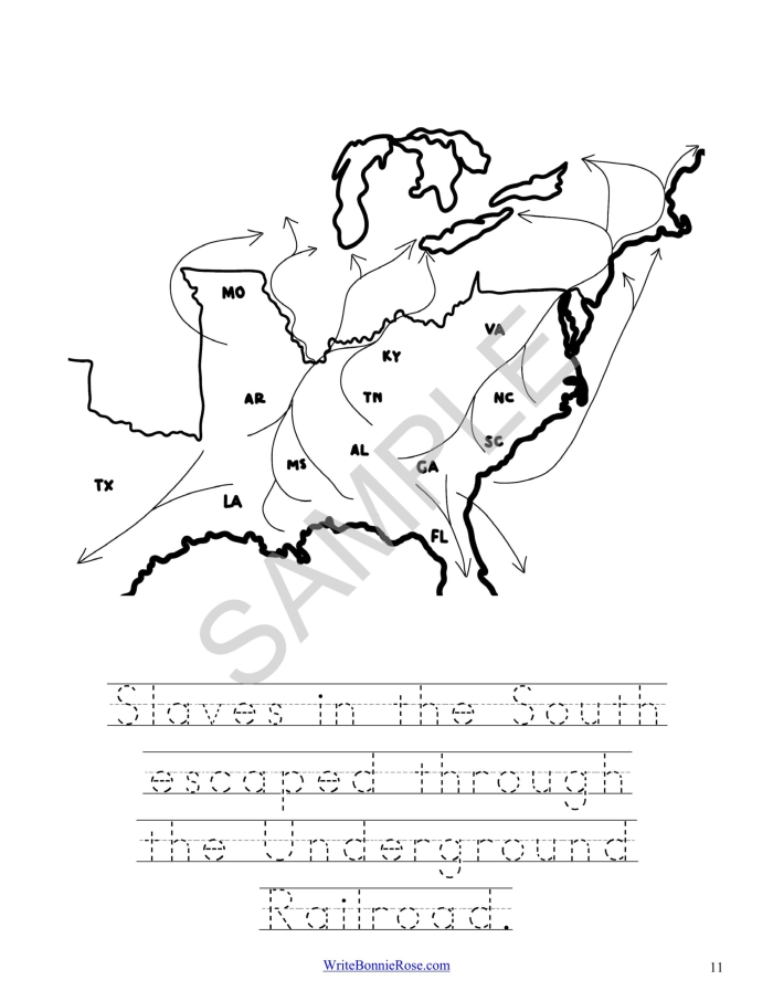 ALT text for The Underground Railroad worksheet focused on addition for fourth graders