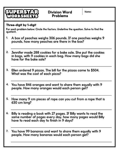 Fourth grade life science division challenge worksheet number 15 for advanced math practice
