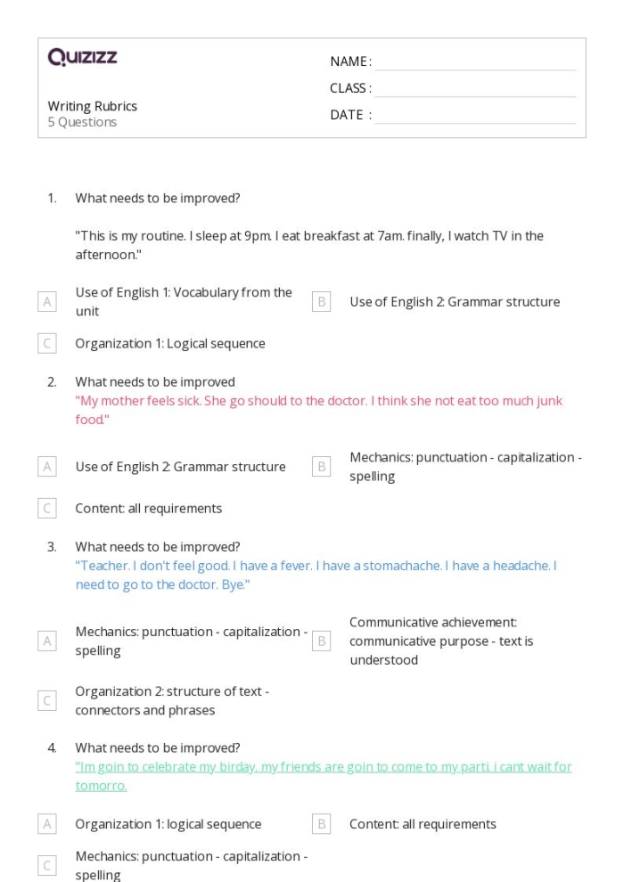 Fourth grade writing worksheet for organizing thoughts before starting an adventure essay