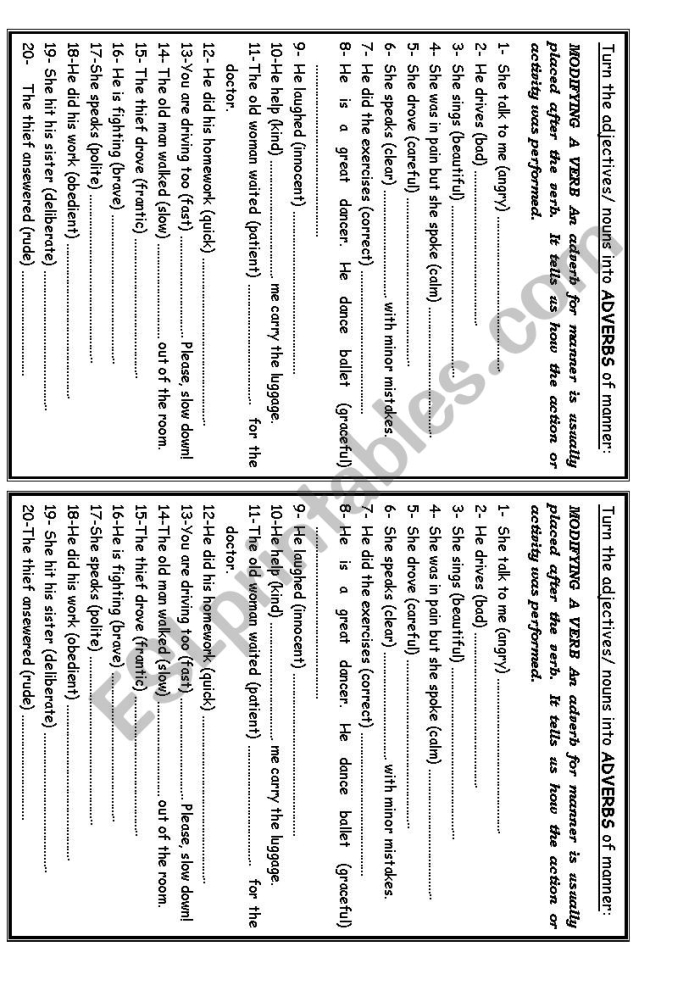 Transform adjectives into adverbs in this engaging -ly adverbs worksheet Worksheet featuring -ly adverbs transformation activities for fourth graders