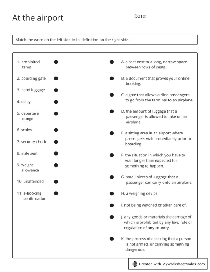 ALT text for Airport Schedule worksheet for fourth graders focusing on word problems