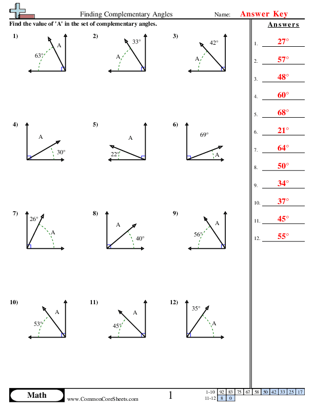 What's the Angle? worksheet for practicing geometry skills in fourth grade Worksheet featuring angle challenges for fourth graders to find missing angles