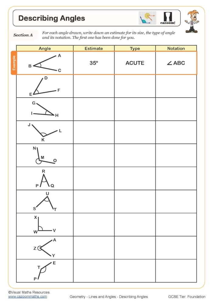 Whats the Angle Worksheet Number Fifteen Fourth grade geometry worksheet featuring exercises to calculate missing angle measurements