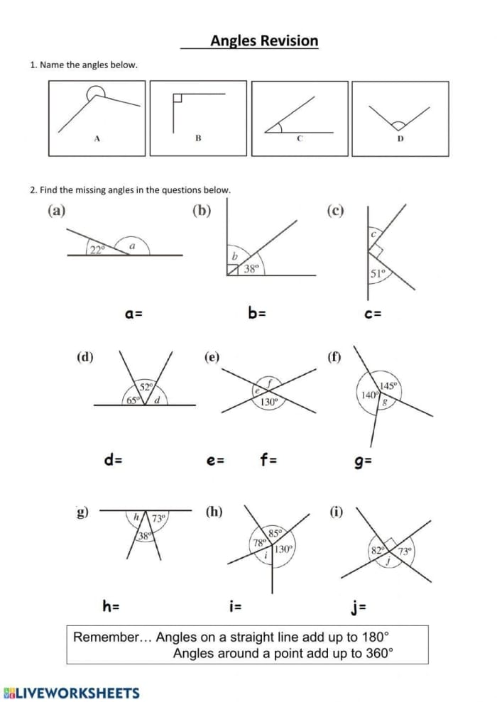 What is the Angle Worksheet Five Geometry Exercise Fourth grade geometry worksheet featuring various angles for students to measure and calculate