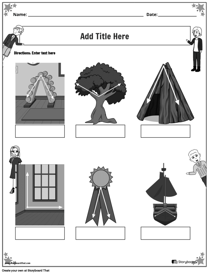 What's the Angle? Worksheet 21 Geometry Exercise Fourth grade geometry worksheet featuring practice problems to solve for missing angles