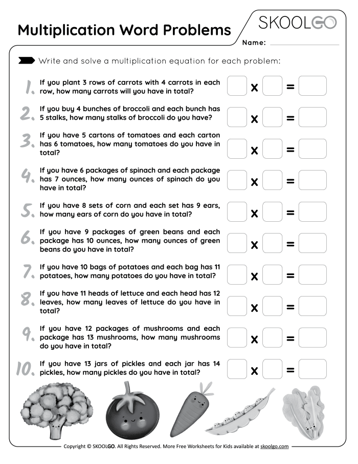 Fourth grade multiplication word problems featuring animals and multi-digit calculations for ratios and proportions