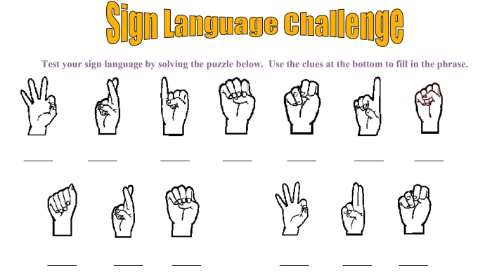 Sign Language Practice Worksheet 13 Number Decoding Challenge Fourth grade students decoding a secret message by translating American Sign Language numbers and counting symbols