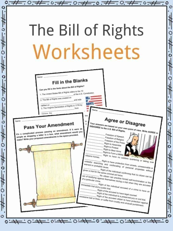 Fourth grade student worksheet featuring a creative drawing activity based on the Bill of Rights