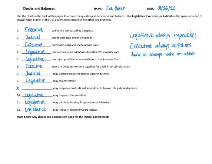 Fourth grade student completing a checks and balances system word search puzzle and quiz worksheet