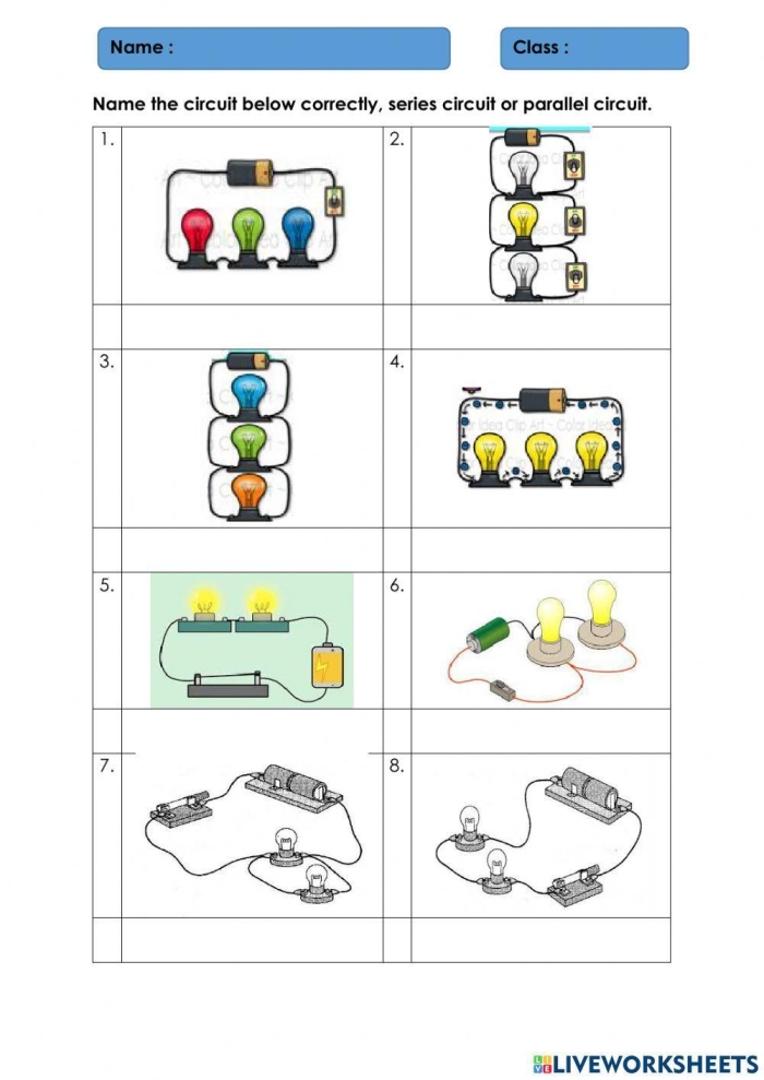 All About Circuits educational worksheet for fourth grade students Worksheet focused on circuits for fourth graders learning about electricity
