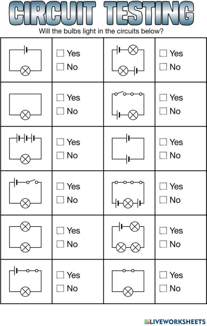 All About Circuits worksheet for phonics and science learning Worksheet for fourth graders on understanding circuits and electricity