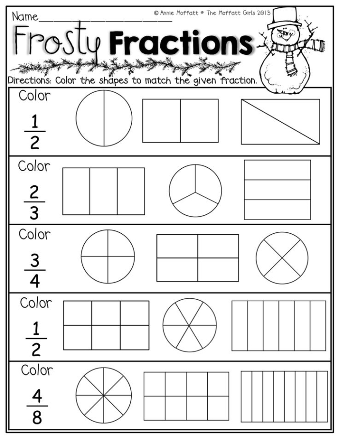Crazy Coconut Fractions worksheet for grade four math practice 18 Fourth grade student working on a Crazy Coconut Fractions math worksheet with common denominators