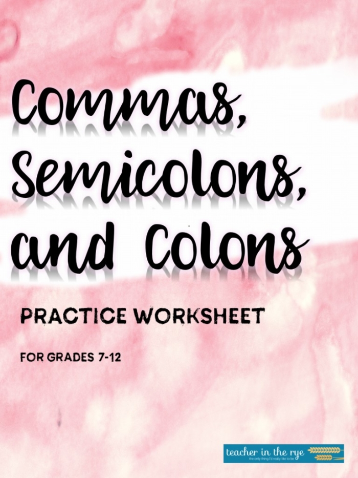 Engaging Commas and Semicolons Worksheet for Grade 4 Colorful worksheet illustrating the use of commas and semicolons for fourth graders