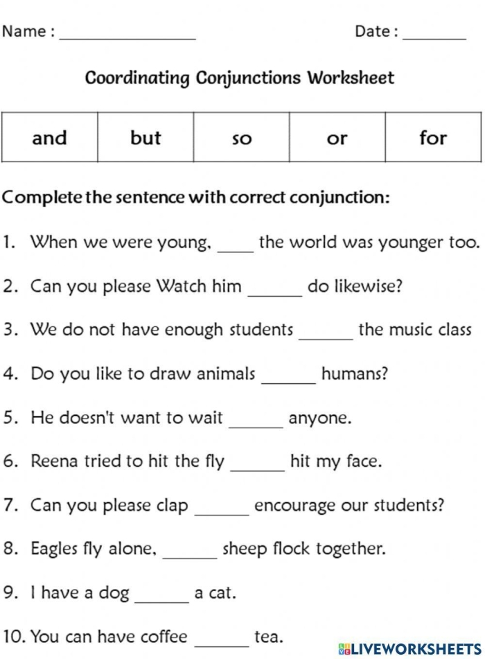 Conjunctions The Cure for Your Run-ons Worksheet 15 A fourth grade student uses conjunctions to correct run-on sentences on a grammar worksheet