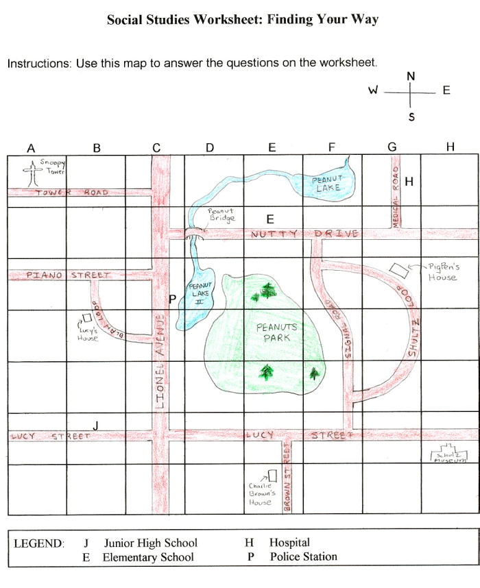 Map Grid Skills Practice for Fourth Grade Writing and Geography Fourth grade student working on a map grid worksheet featuring coordinate navigation