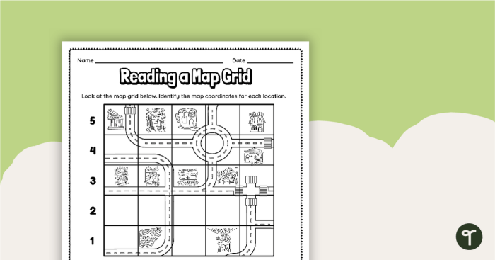 Map Grid Worksheet for Fourth Grade Lesson 21 Fourth grade students practice navigating coordinate systems using this printable map grid worksheet