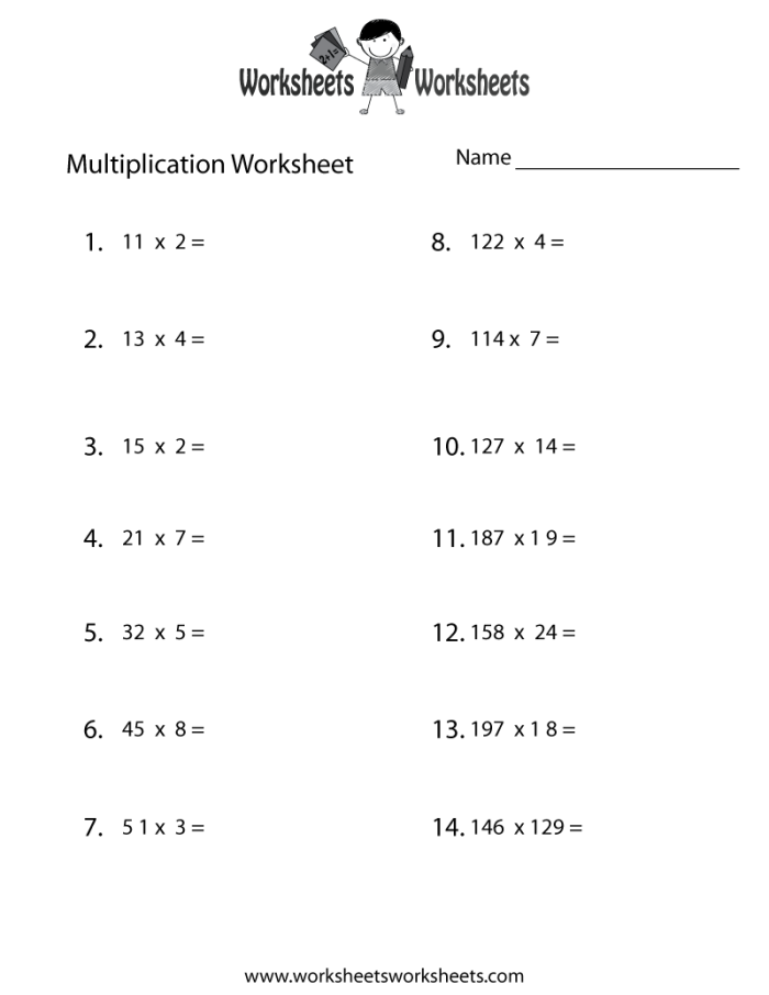 Mammoth Multiplication Problems practice sheet for elementary students working with decimal multiplication Fourth grade multiplication worksheet with double digit by single digit problems using decimals