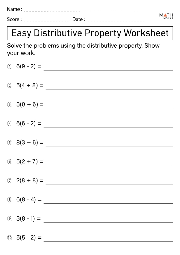 Fourth grade students practicing the distributive property of multiplication with visual arrays and number problems