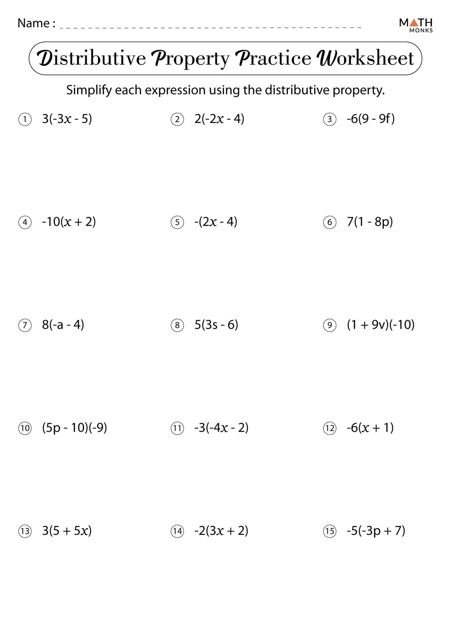 Fourth grade math worksheet featuring distributive property of multiplication exercises number 11