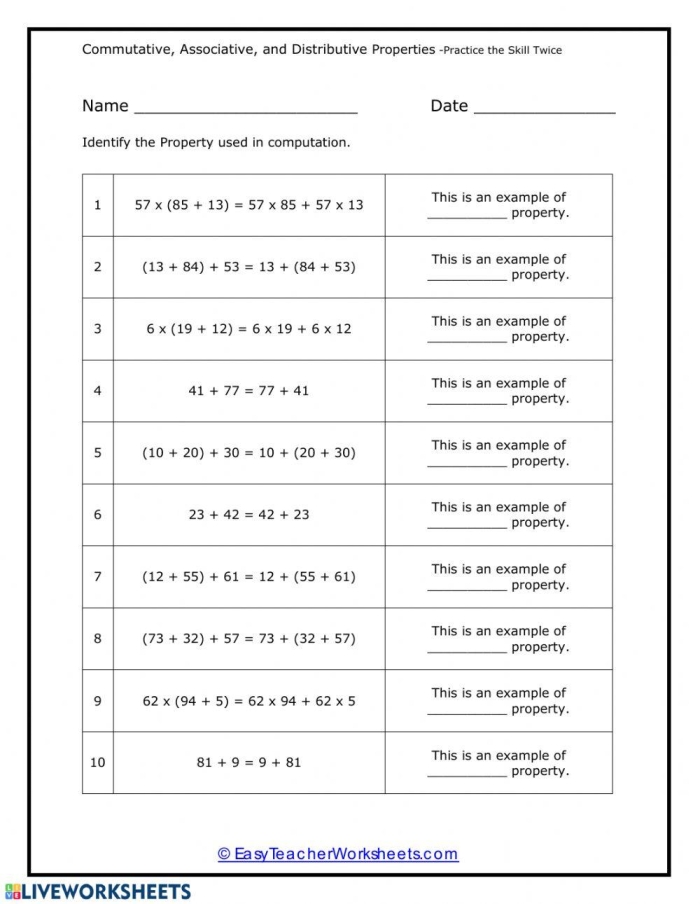 Fourth grade math worksheet featuring distributive property exercises for multiplying larger numbers