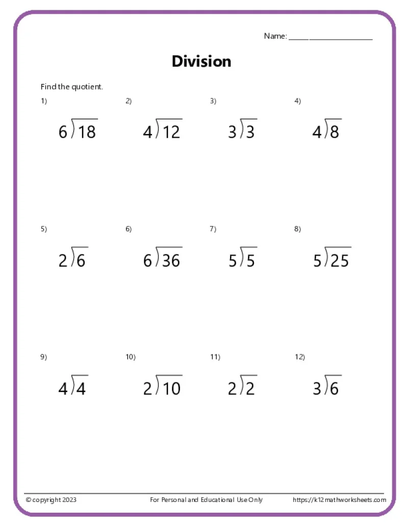 Fourth grade life science division challenge level 3 worksheet featuring math problems