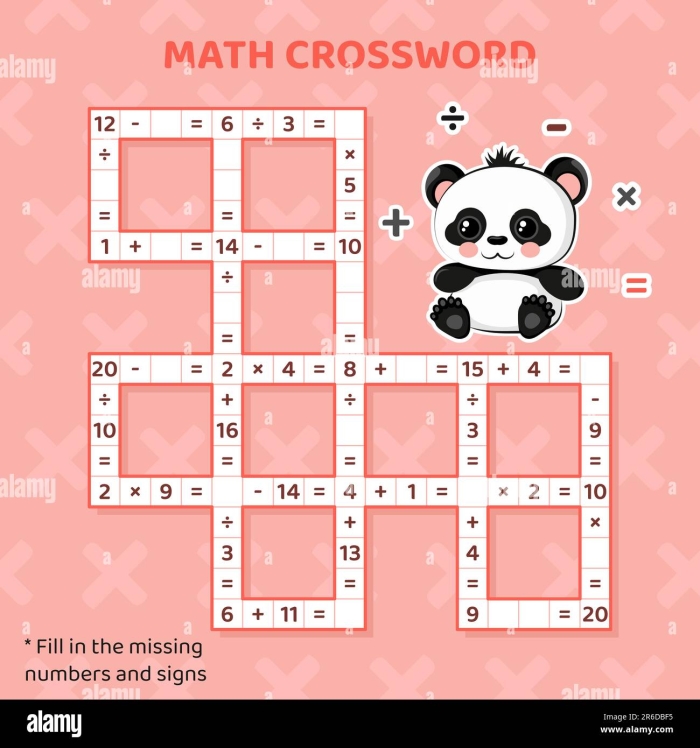 Division crossword worksheet designed for fourth graders to practice their division skills