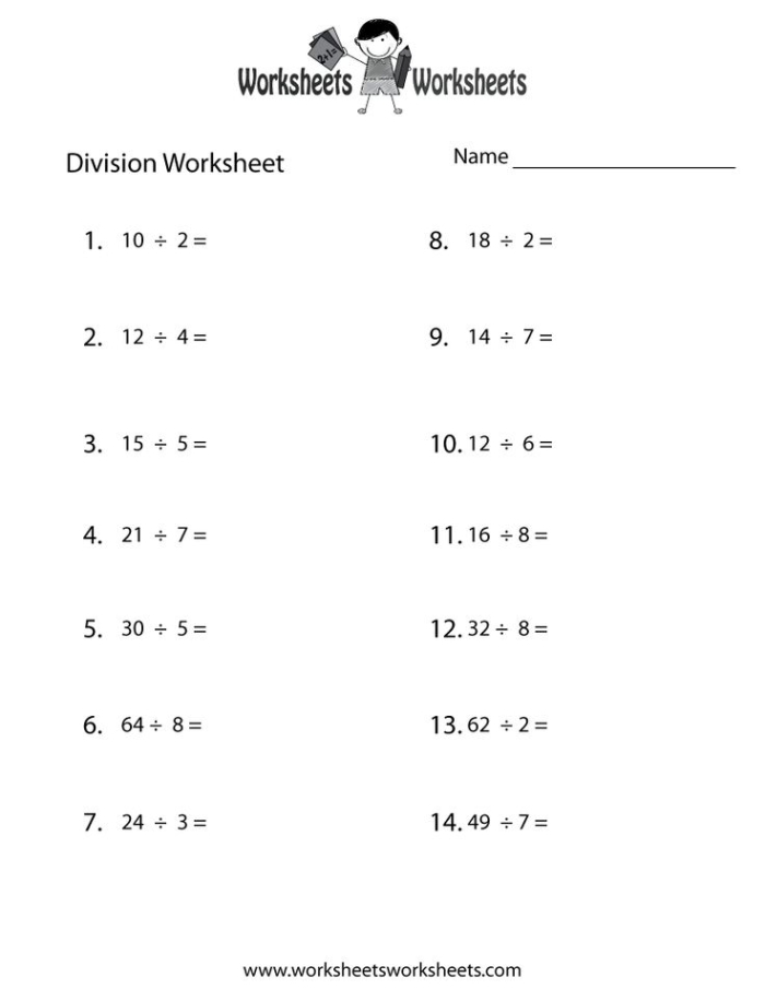 Division Review worksheet for fourth graders featuring long division problems with one-digit divisors. Engaging worksheet image for practicing division skills in a fun way.