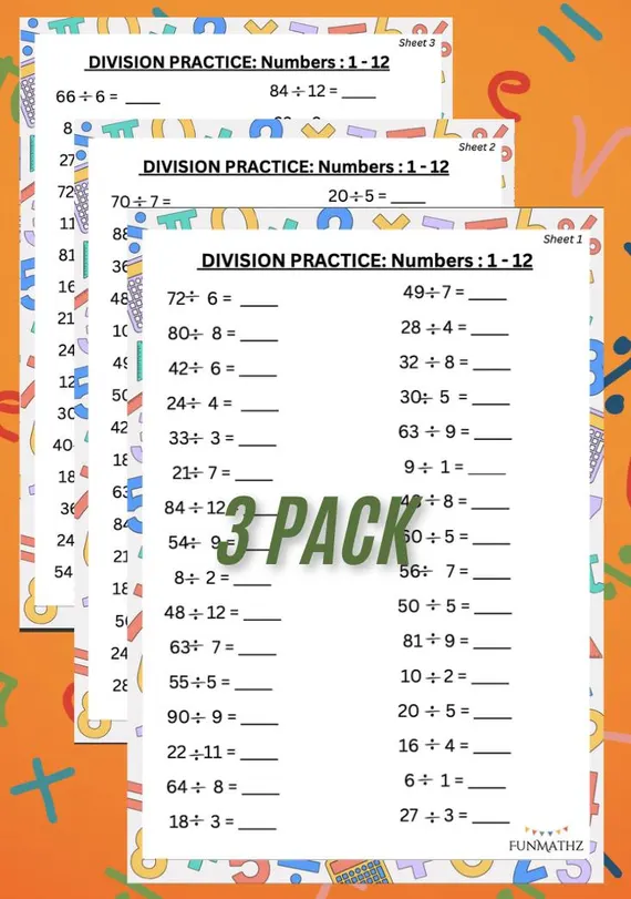 Fourth grade students practice long division with two and three digit dividends on this worksheet