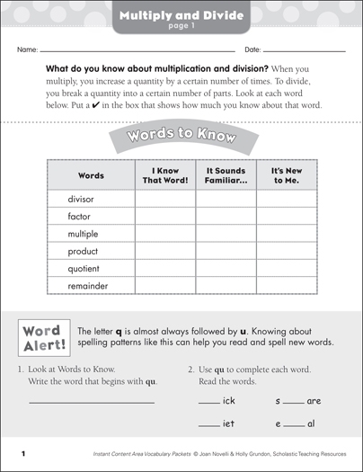 Division Terms Worksheet for Fourth Grade Students 6 Fourth grade division worksheet showing division terms and symbols