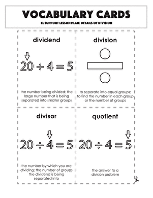 Division Terms Worksheet 13 Fourth Grade Math Practice Fourth grade math worksheet teaching the dividend divisor and quotient division terms