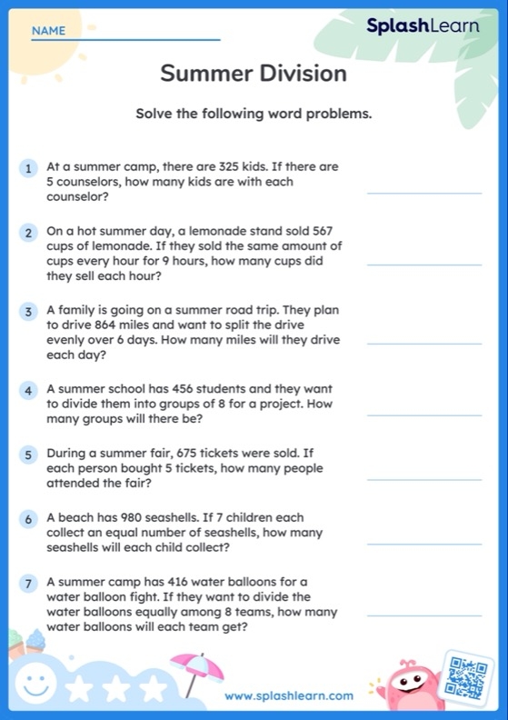 Engaging Word Problems: Divide & Check worksheet for effective learning Worksheet featuring division word problems for fourth graders to practice their skills