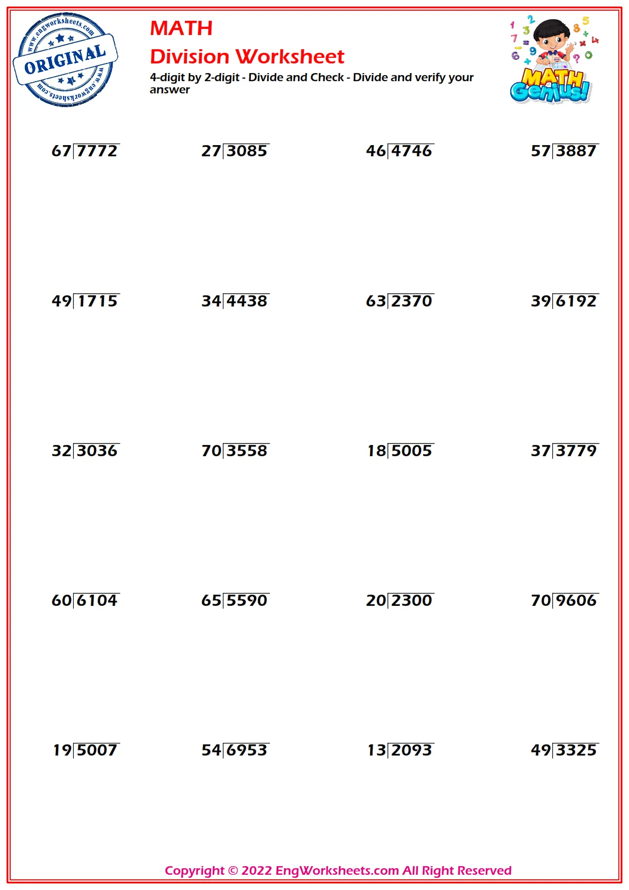 Word Problems: Divide & Check worksheet for effective math practice Worksheet illustrating division strategies for fourth graders to solve word problems