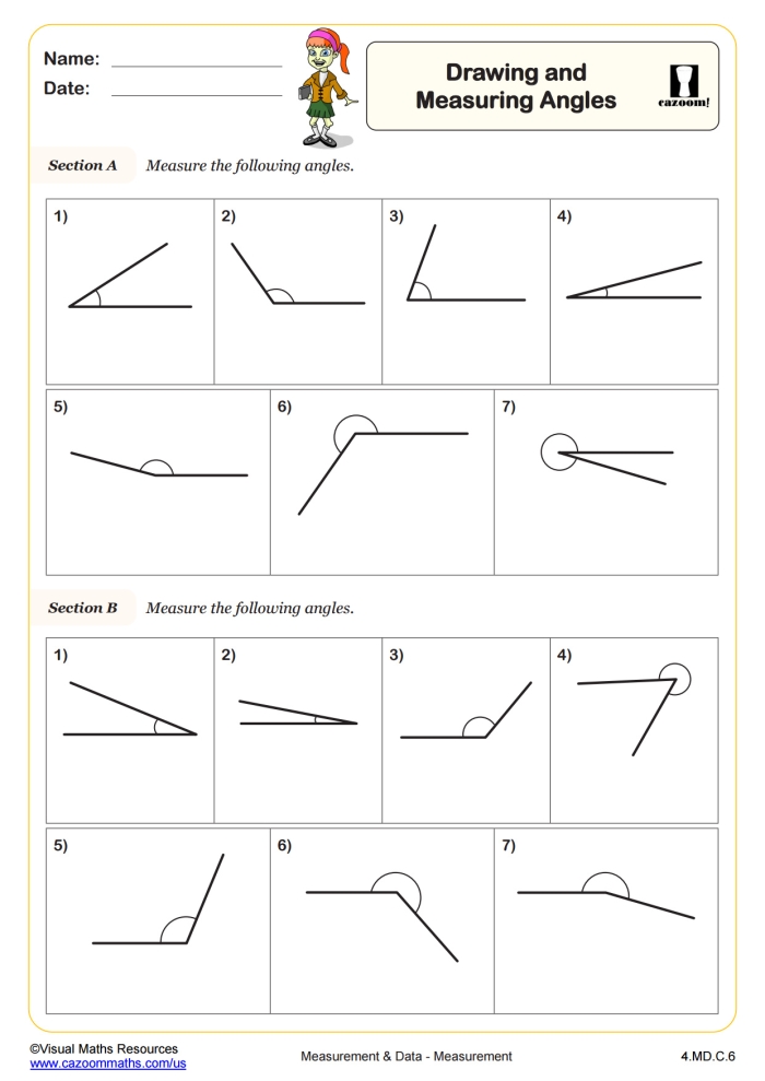 Creative challenge to enhance geometry skills through descriptions and drawings Worksheet for fourth graders to practice drawing angles and shapes