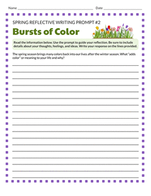 Easter worksheet for fourth graders featuring a reflective writing prompt about showing love to friends and family