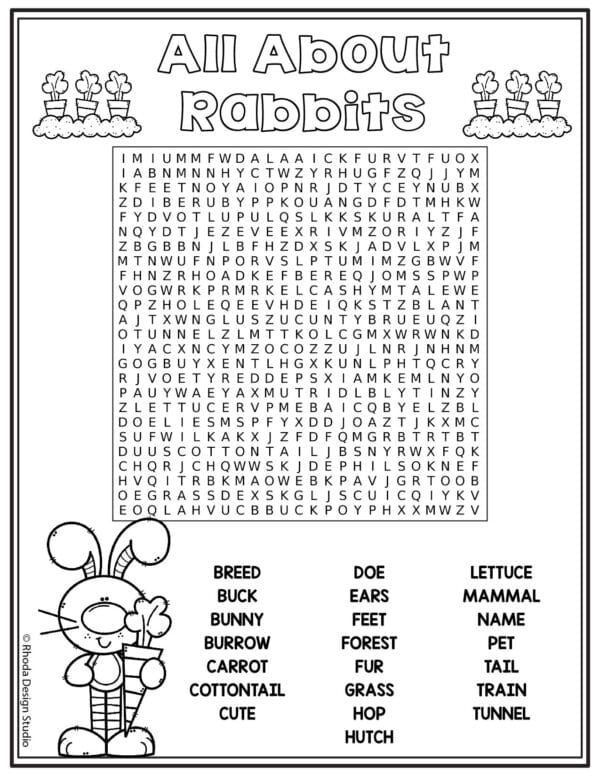 Fourth grade students find 18 seasonal terms in this printable Easter Word Search puzzle worksheet