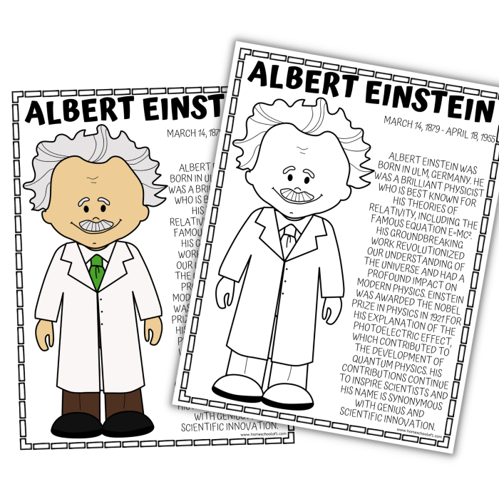 Mini biography of Albert Einstein for educational purposes in a vocabulary lesson A worksheet introducing fourth graders to physicist Albert Einstein and his contributions to theoretical physics