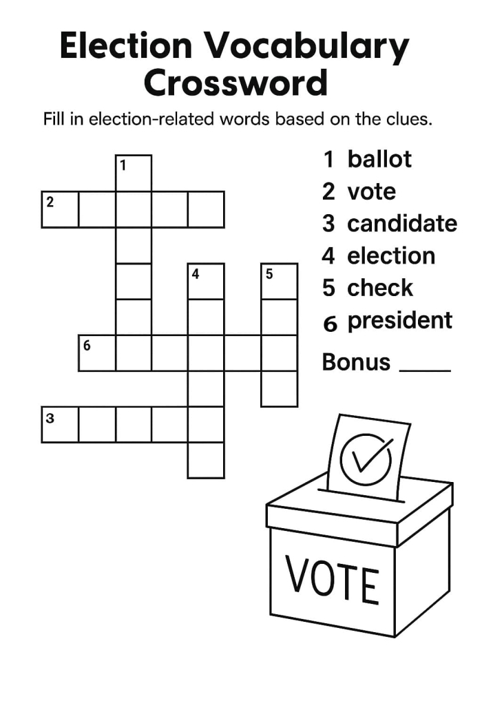 Engaging and educational election-related terms worksheet for young learners Election Vocabulary worksheet for fourth graders featuring a matching activity with patriotic themes